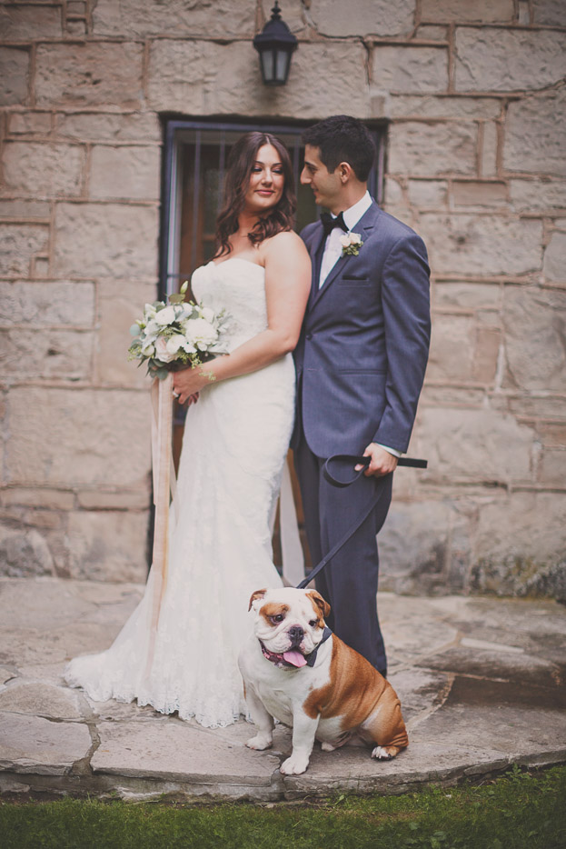 Dogs in Weddings: Enzo Celebrating with Danielle & Frank 